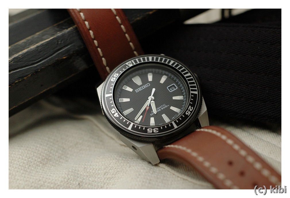 Seiko samurai leather strap hot sale